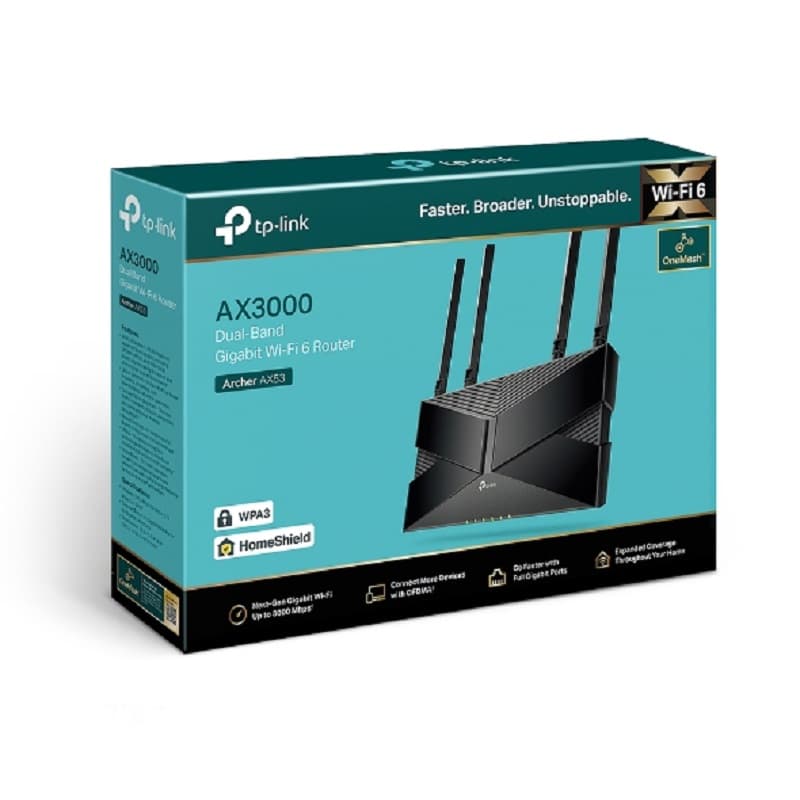 ROUTER TP-LINK WIFI 6 ARCHER AX53 AX3000 DUAL BAND GIGABIT WIFI 6