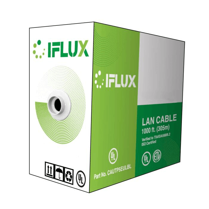 CAJA DE CABLE UTP IFLUX CAT5EPRO CAT5E 24AWG CCA 305MTS GRIS