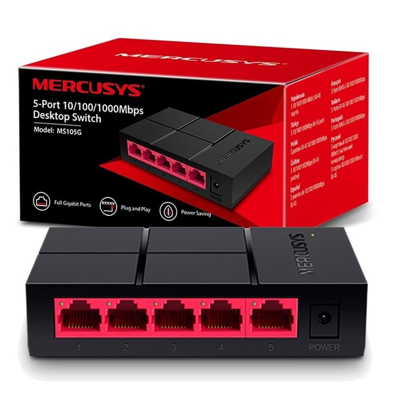Switch MERCUSYS MS105G 5-Puertos 10/100/1,000 Mbps