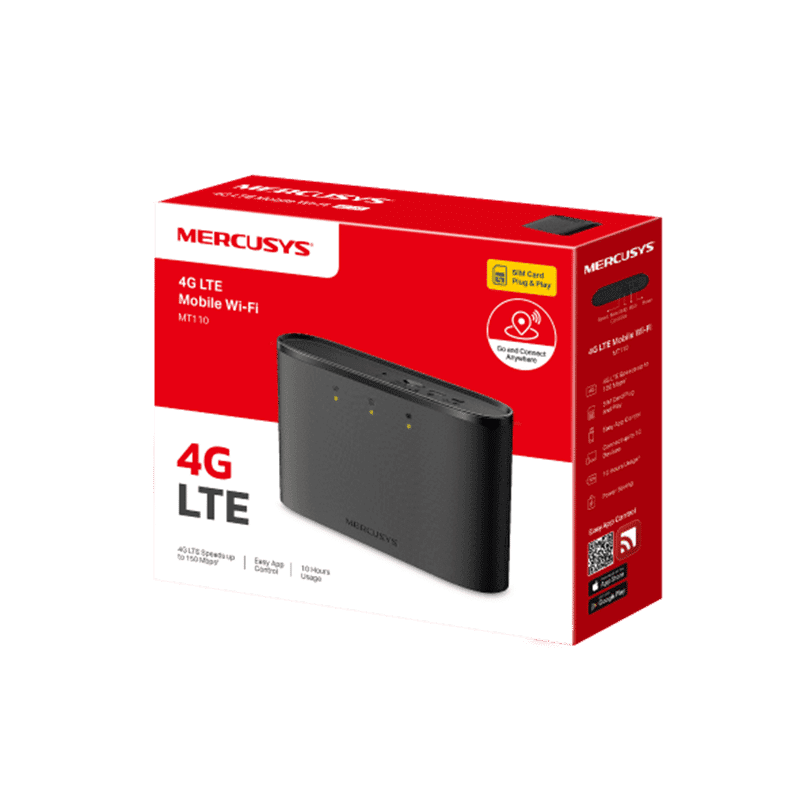 Router Portátil Mercusys MT110 4G MIFI LTE 150Mbps 2.4GHz