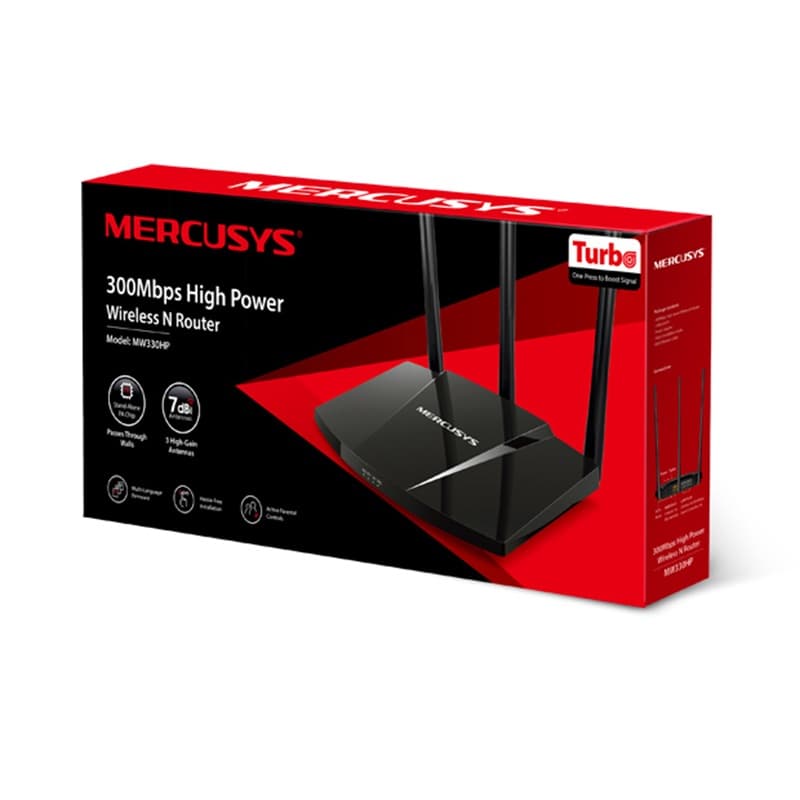 ROUTER MERCUSYS MW330HP WIFI 300MBPS ROMPE MUROS 1WAN/3LAN 10/100 7DBI