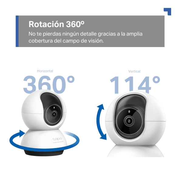 Cámara WiFi TP-Link Tapo C220 2K PT con Audio y MicroSD 64GB