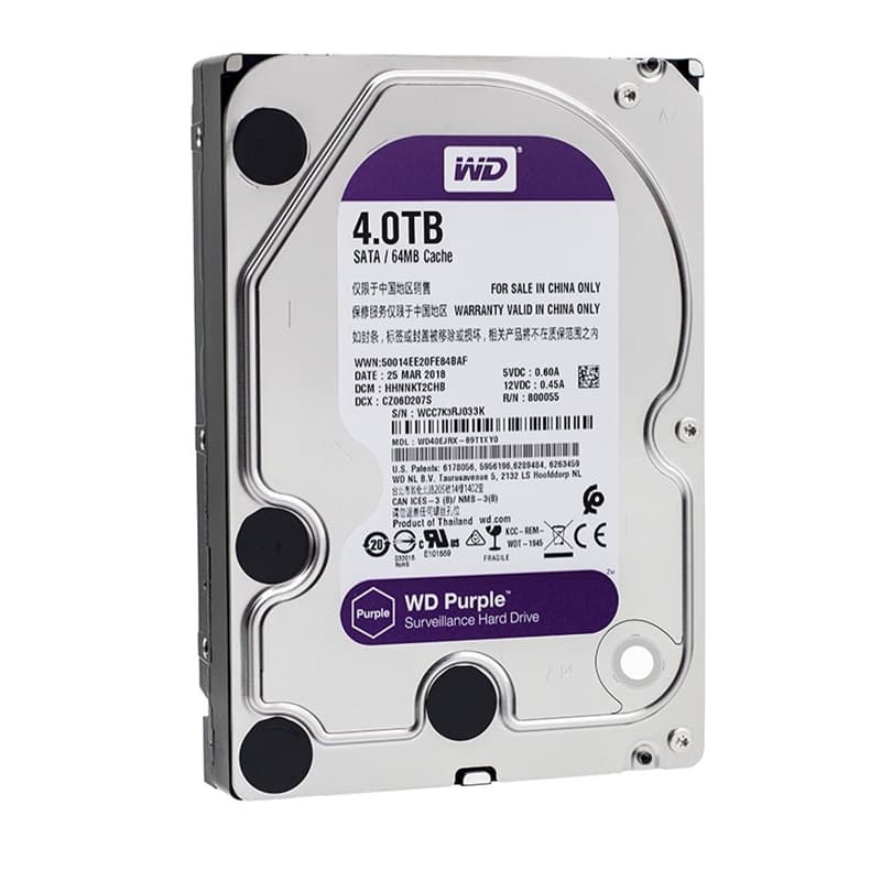 DISCO DURO WESTERN DIGITAL PURPLE WD43PURZ 4TB ESPECIAL P/CCTV 3.5″ 6GB