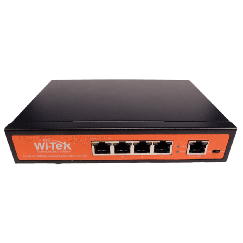 SWITCH WITEK WI-PS205H 4PTOS POE 10/100 + 2 PTOS Up-Link LARGO ALCANCE