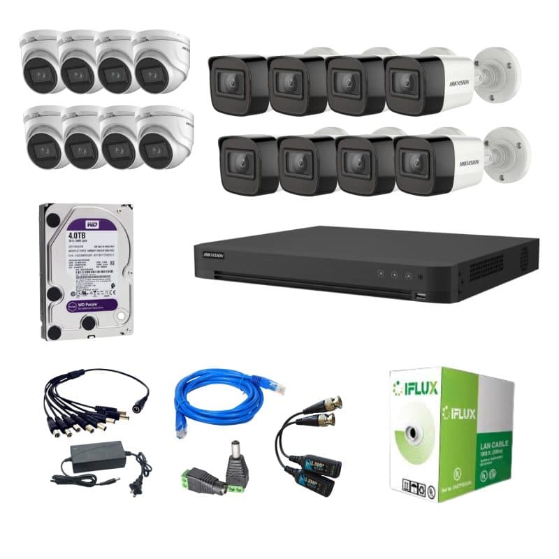 Kit Hikvision 16 Cámaras 8MP con Disco Duro 4TB