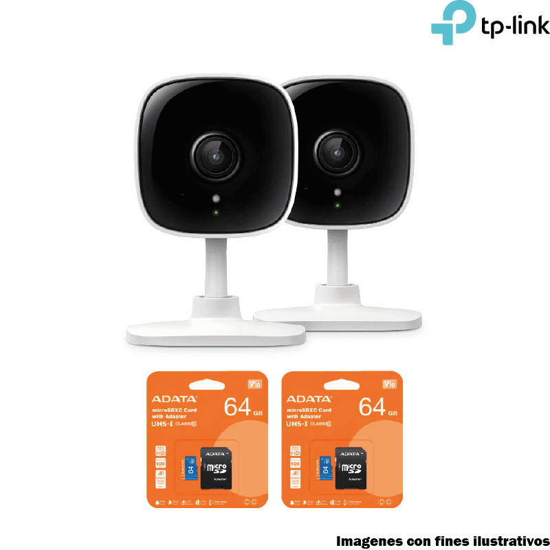 Kit 2 Cámaras WiFi TP-Link Tapo C110 3MP con MicroSD 64GB