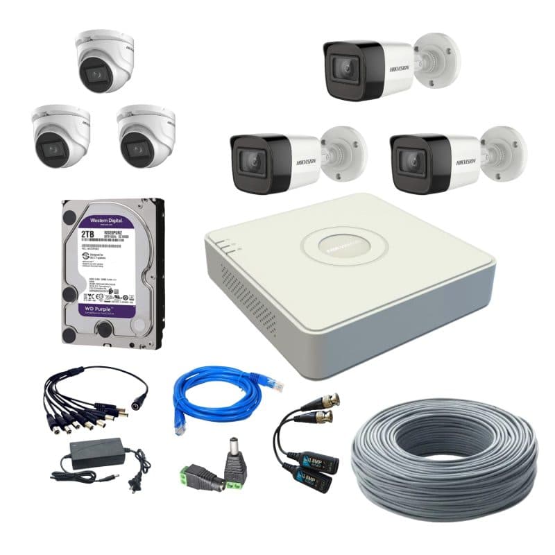 Kit Hikvision 6 Cámaras 8MP con Disco Duro 2TB