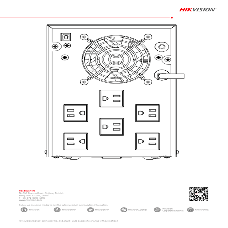 UPS HIKVISION DS-UPS3000-X 3000V 1800W 120V 6 SLDS