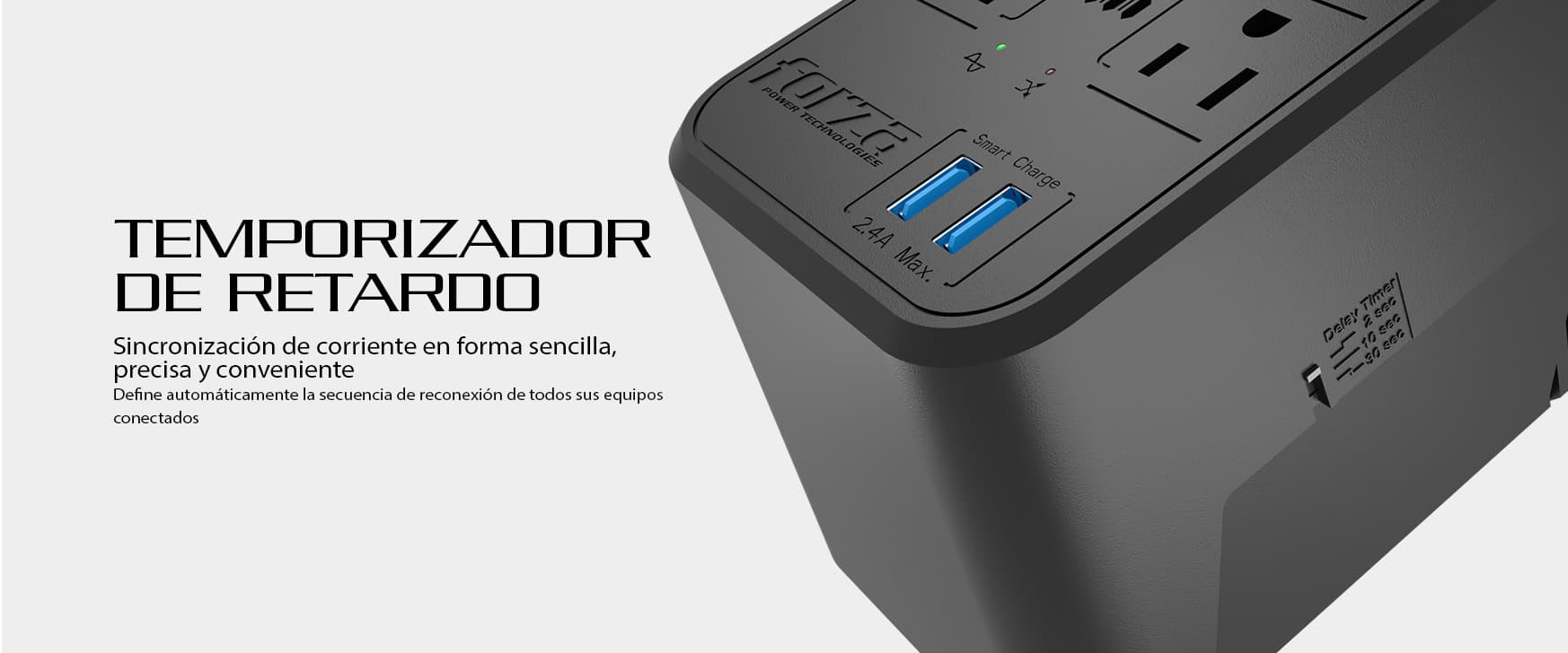 REGULADOR VOLTAJE FORZA FVR-1221USB 1200VA/600W 8 SLDS, 2 USB