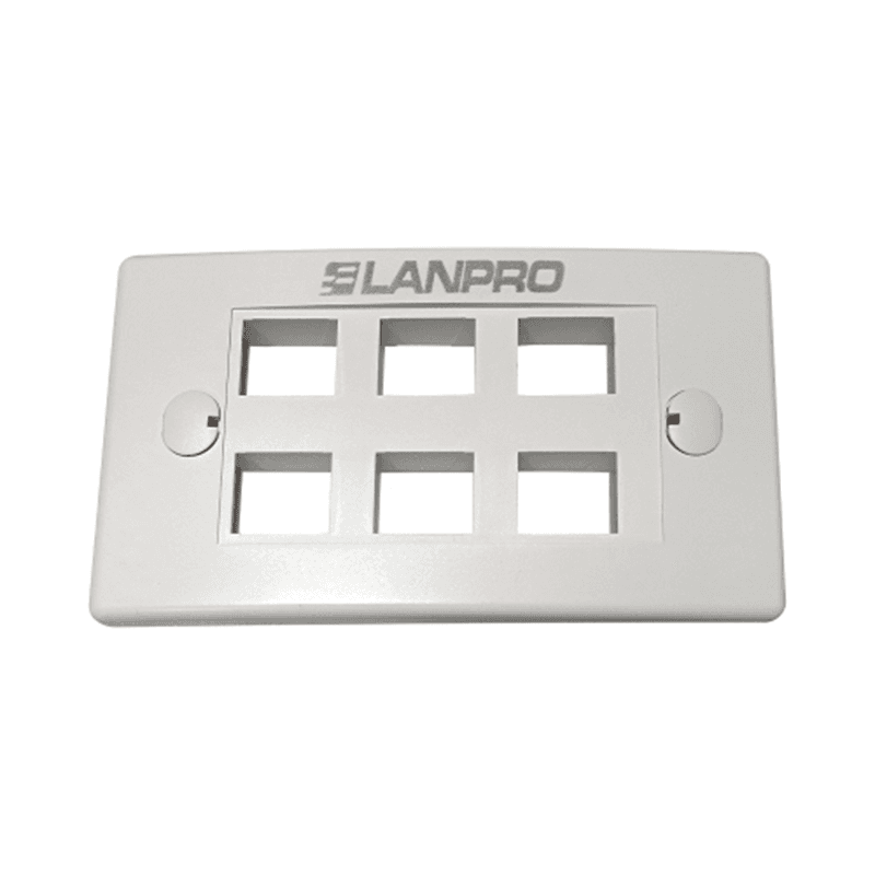 PLACA LANPRO LP-3317V6WH FRONTAL 4X2 VERTICAL 6 PUERTOS