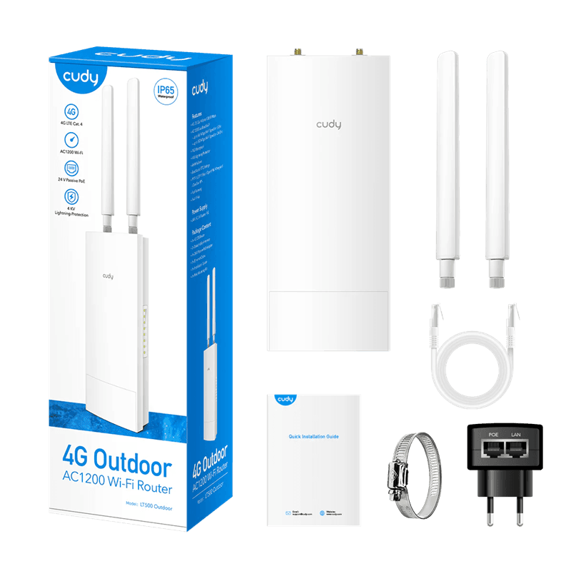 ROUTER CUDY LT500 OUTDOOR-AU WIFI 4G LTE AC1200 CAT4 300M+876M GEST.NUBE