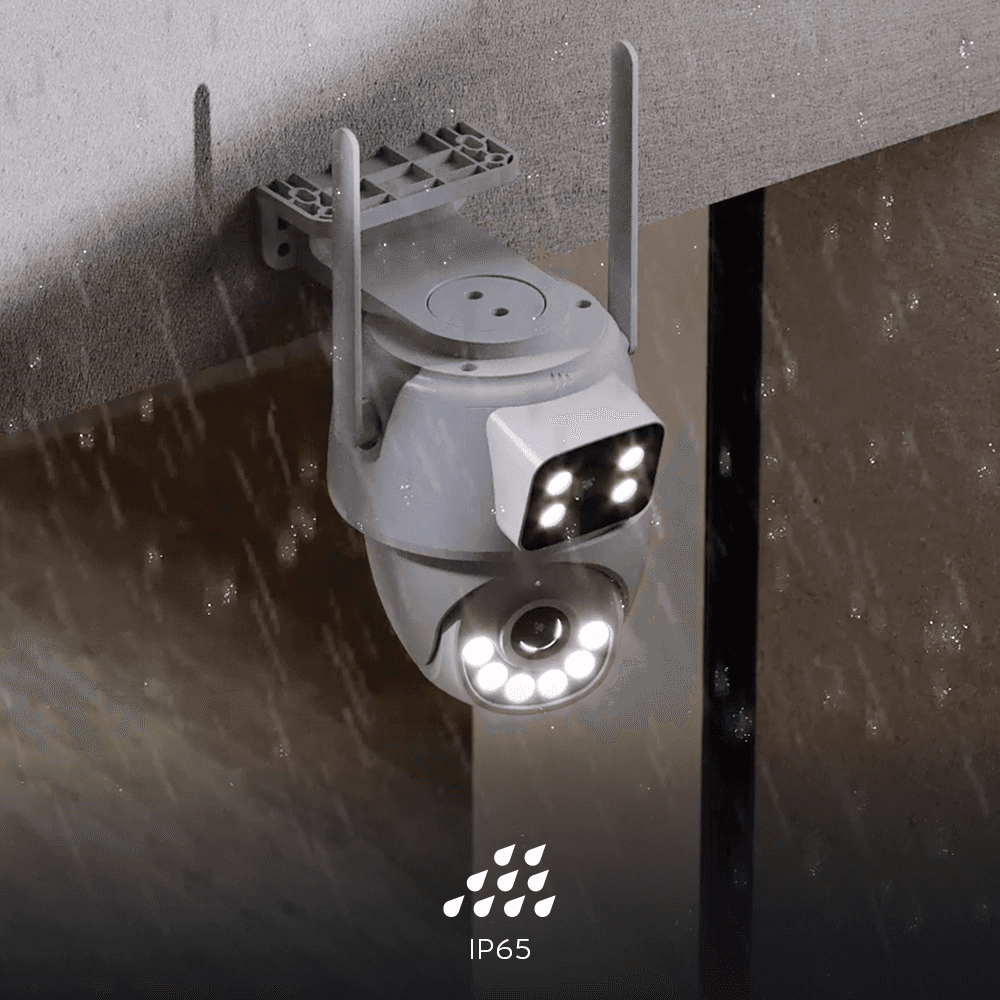 Cámara WiFi Nexxt NHC-OP30DL Dual Lens 6MP 3+3 2.4-5GHz FC con Audio e IP65
