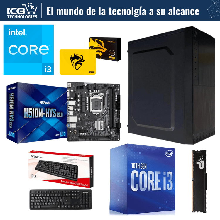 PC Intel Core i3 10100 10ª Generación 8GB RAM 256GB SSD
