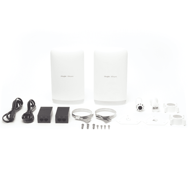 KIT ANTENAS ENLACE WIFI RUIJIE-REYEE RG-EST350 V2 OUTDOOR 1GE KIT 2 PCS 5KM POE 24V IP54 PRECONFIGURADO