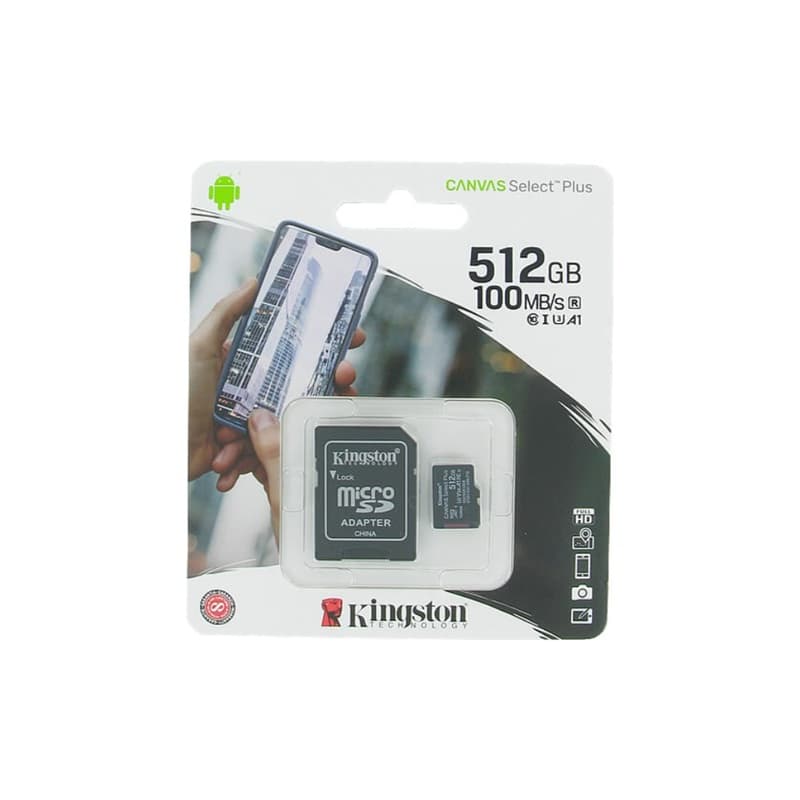 MEMORIA MICRO SD KINGSTON (SDCS2/512GB) 512GB CANVAS SELECT PLUS CLASE 10