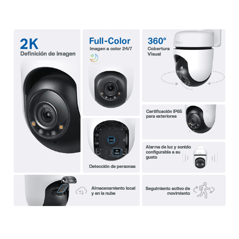 Cámara WiFi TP-Link Tapo C510W 2K PT/FC con Audio e IP65