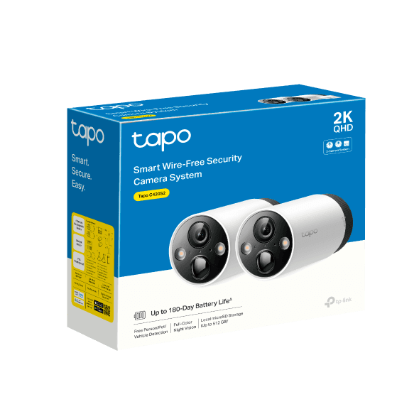 CAMARAS TP LINK C420S2 SMART SYSTEM WIFI 2K(3MP) C/BATERIA RECARGABLE Y DETECCION IA