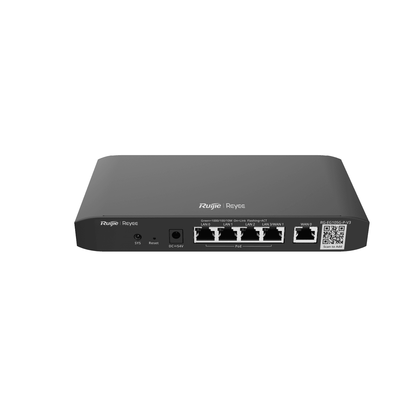 ROUTER RUIJIE-REYEE RG-EG105G-P-V3 BALANCEADOR 4POE + 1GE 2WAN 100 USERS