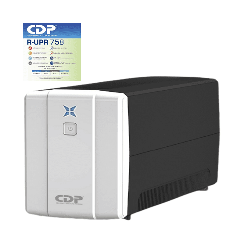 UPS CDP R-UPR758 750VA 350W 120V con 8 Tomas y Protección Eléctrica