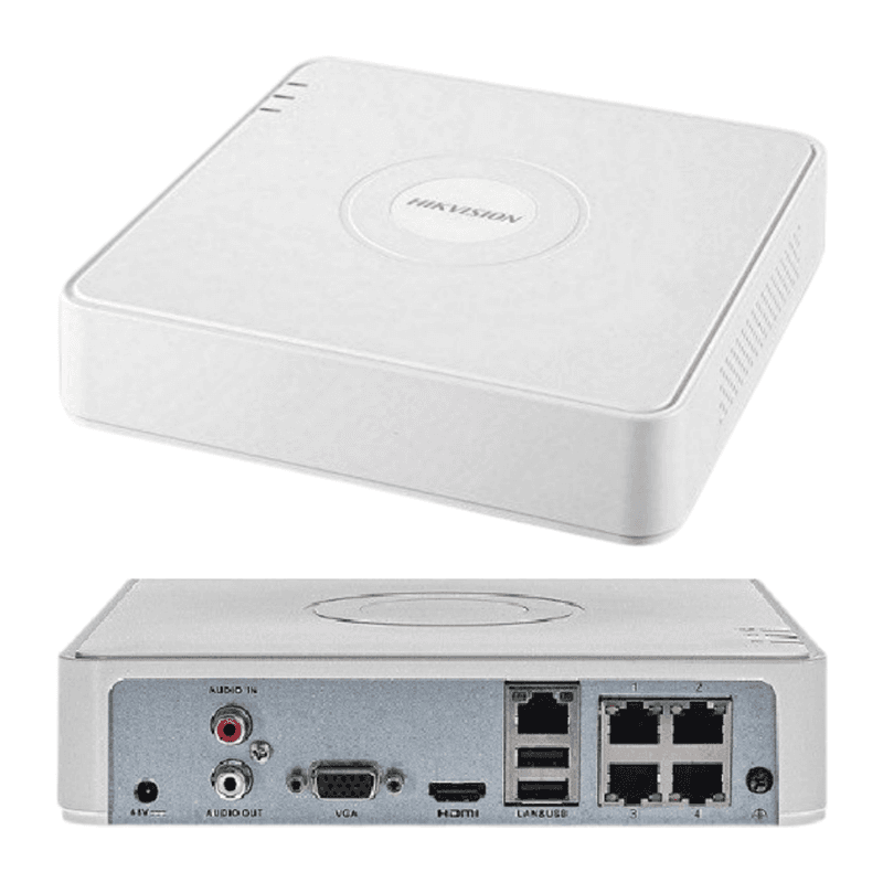 Grabador NVR Hikvision DS-7104NI-Q1/4P 4CH 6MP PoE con SATA