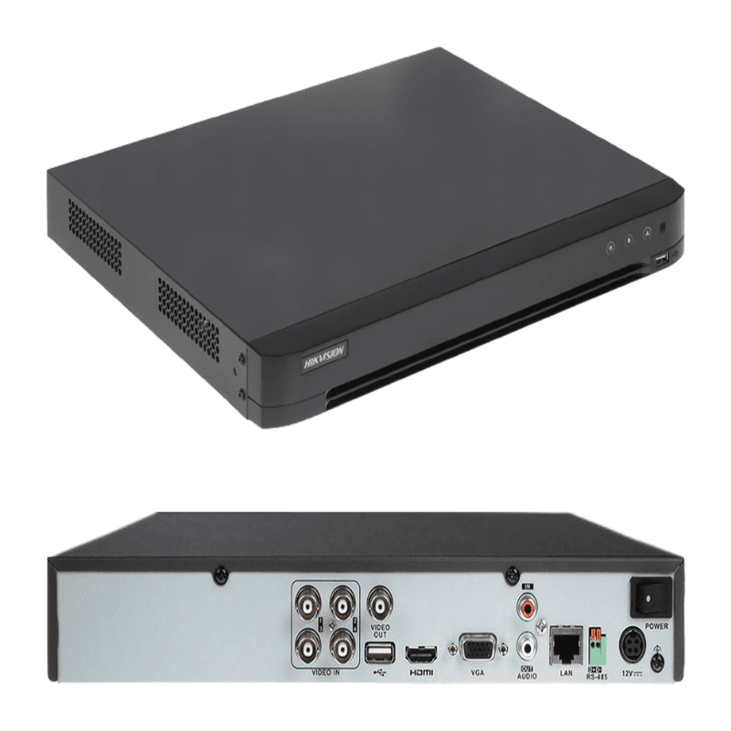 Grabador DVR Hikvision DS-7204HQHI-K1 4CH 4MP con SATA y 6CH IP Inteligente