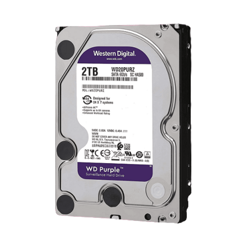 DISCO DURO WESTERN DIGITAL PURPLE WD23PURZ 2TB ESPECIAL P/CCTV 3.5″ 6GB