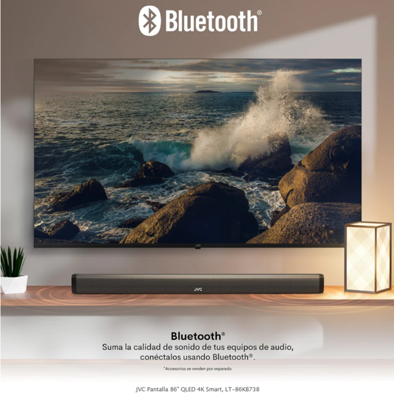 JVC televisor ISDBT 86" QLED 4K Frameless con Google TV OS LT-86KB738
